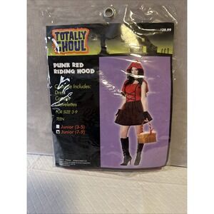 JUNIORS Size 7-9 * PUNK RED RIDING HOOD * Costume NWT / NIP Little Red Halloween